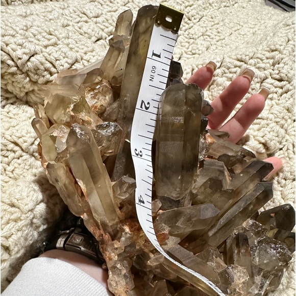 INSANE Smoky Citrine Phantom Point Cluster Nearly Five Pounds - STATEMENT PIECE - Picture 9 of 11